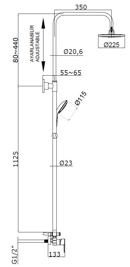 Приобрести azario душевая система tevis,  без излива, хром az-15780161