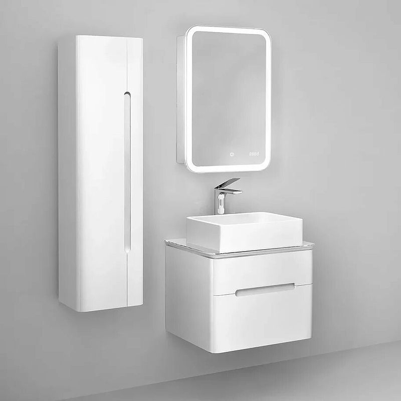 Приобрести jorno зеркало шкаф bosko 50 см, с подсветкой, часы, белое