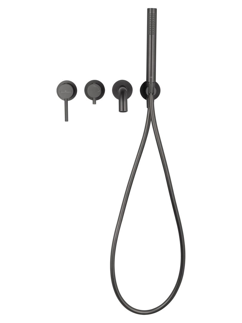 Приобрести смеситель для ванны встраиваемый wonzon & woghand stick, темный графит (ww-889017-bgm)