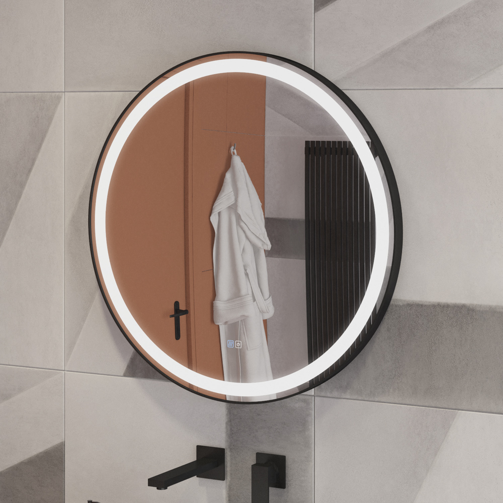 Приобрести cezares зеркало cadro 60х60 см, металлическая рама, подсветка, сенсорное включение, подогрев czr-spc-cadro-600-led-tch-warm