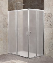 Ограждение душевое BelBagno UNIQUE (1000-1150)x(750-900) хром/рифленое