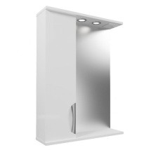 Mirsant Зеркало шкаф Камилла 60\2 60 см, с подсветкой, белый, левый УТ000008480