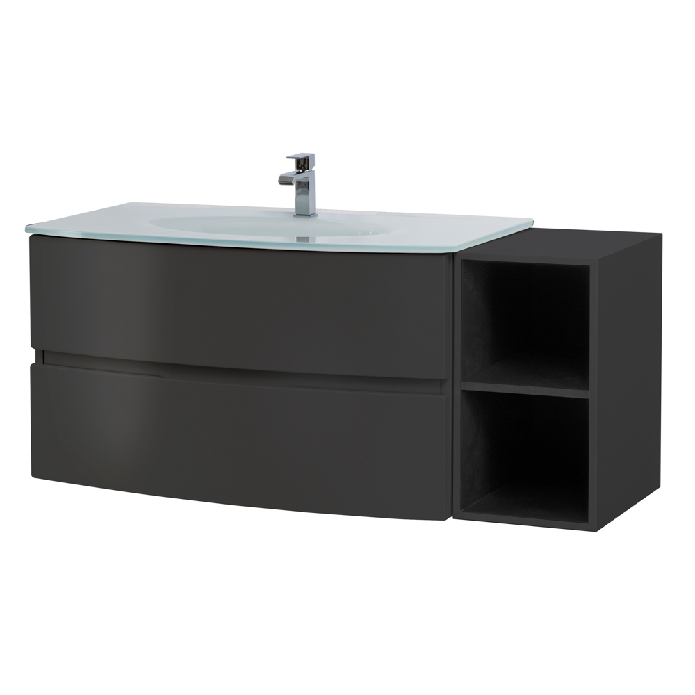 Приобрести cezares тумба подвесная с раковиной elettra 130 см grafite, стекло, графит 55526