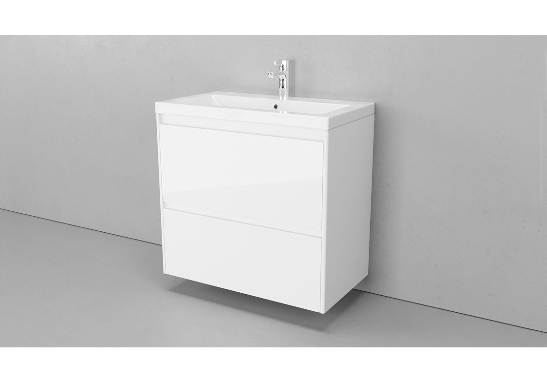 Приобрести тумба подвесная с раковиной velvex klaufs 80 см, белый