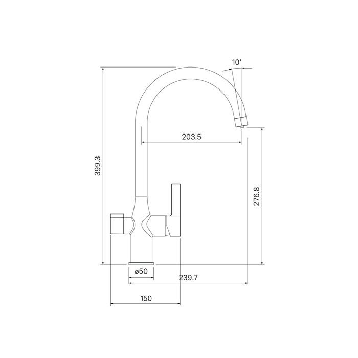 Приобрести iddis смеситель для кухни pure 399,3 мм, хром pursbfji05