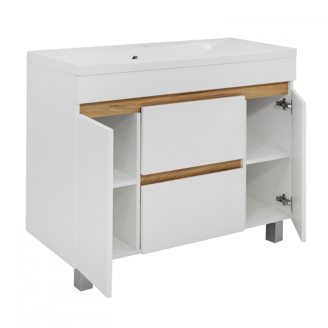 Приобрести aqua de marco тумба напольная с раковиной sydney 100см. 2 ящика+2двери