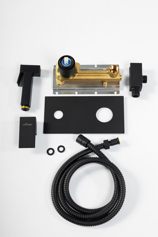 Приобрести cezares смеситель с гигиеническим душем unika, черный матовый unika-dif-nop