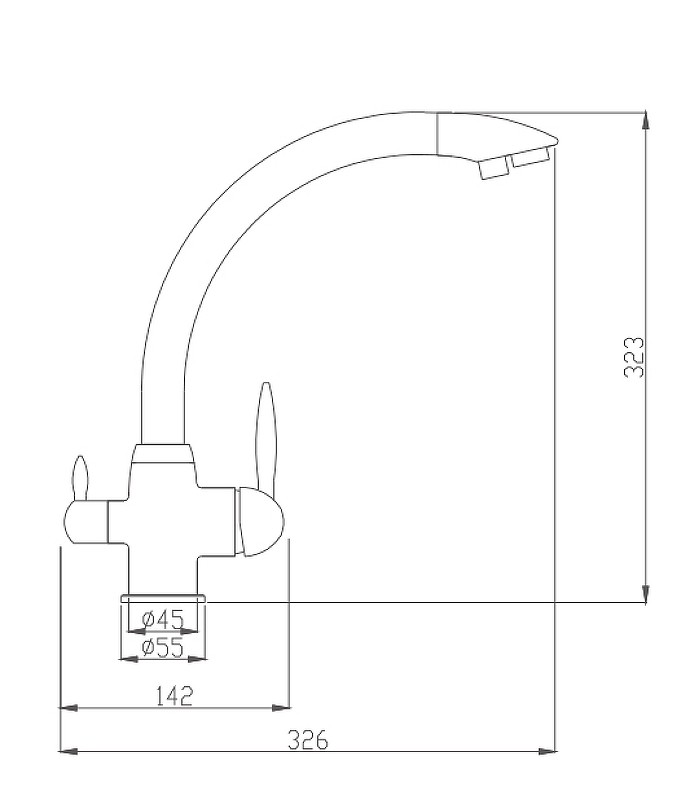 Приобрести haiba смеситель для кухни 323мм, сатин hb-76846