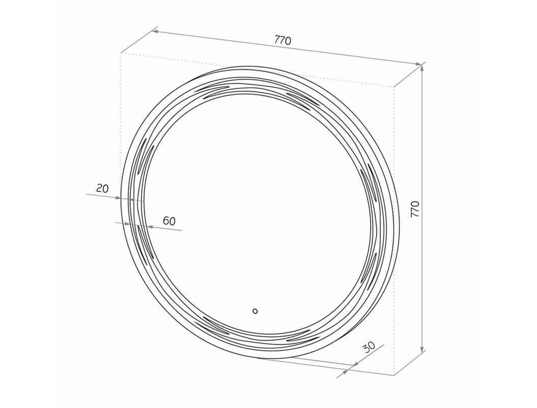 Приобрести continent зеркало с подсветкой talisman 77х77 см, белое