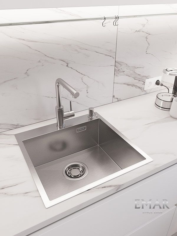 Приобрести emar кухонная мойка 50х50 см, сатин emb-117a pvd nano satine