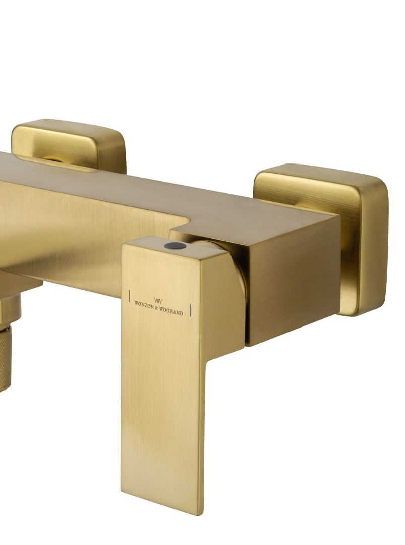 Приобрести смеситель для ванны с душем wonzon & woghand cube, брашированное золото (ww-88639016-bg)