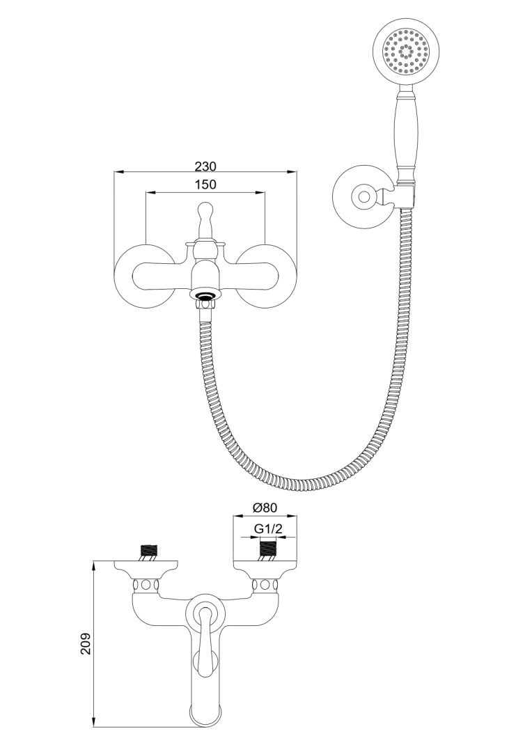 Приобрести смеситель для ванны с душем wonzon & woghand steam, брашированное золото (ww-88639008-bg)