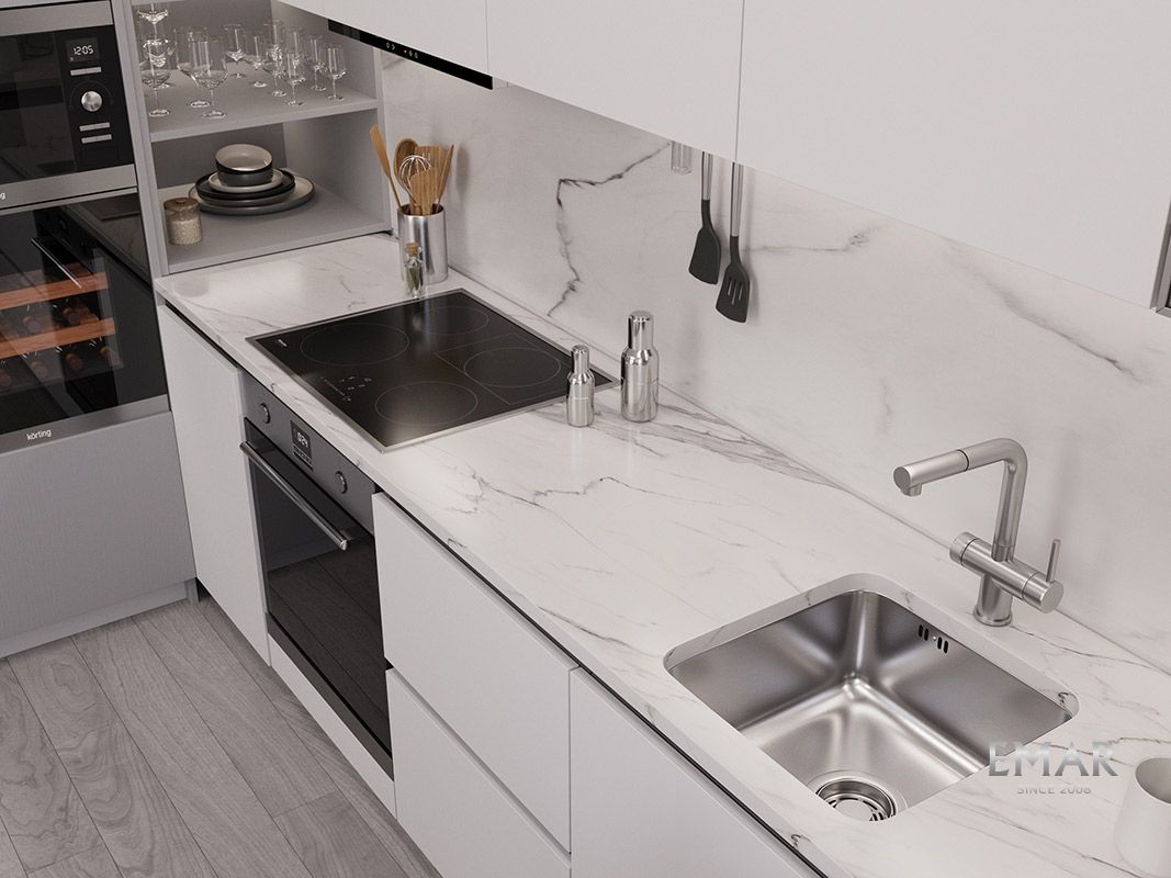 Приобрести emar кухонная мойка 44х44 см, сатин emb-127a pvd nano satine