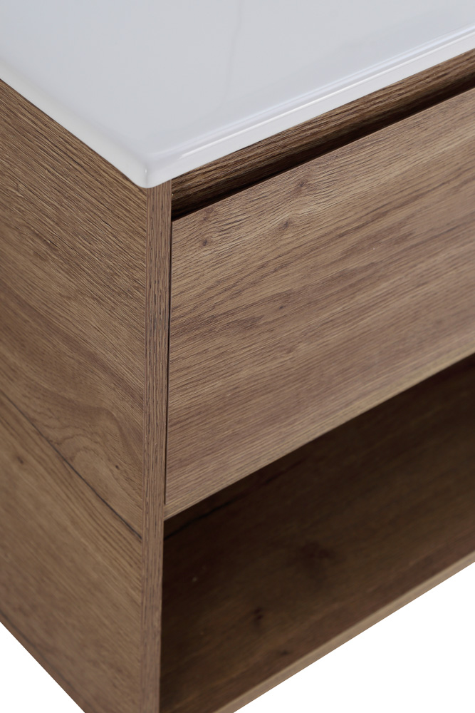 Приобрести belbagno тумба c раковиной kraft 80 см, с одним ящиком и полкой, подвесная rovere tabacco, белая раковина