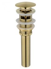 Донный клапан для раковины с переливом 1 1/4 WONZON & WOGHAND, Брашированное золото (WW-88SS03-BG)