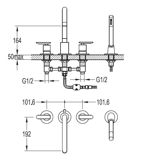 Приобрести cezares смеситель на борт ванны siesta, 4 отверстия, хром siesta-f-bvd4-01