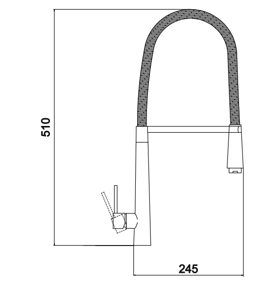 Приобрести savol смеситель для кухни 510мм, гибкий излив, нержавеющая сталь sus6014