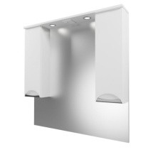 Mirsant Mirsant Зеркало шкаф Камилла 100х100 см, с подсветкой, белый, левый УТ000004937