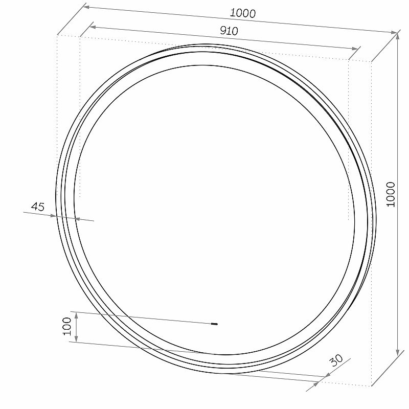 Приобрести continent зеркало с подсветкой planet white 100х100 см, бесконтактный включатель, белое