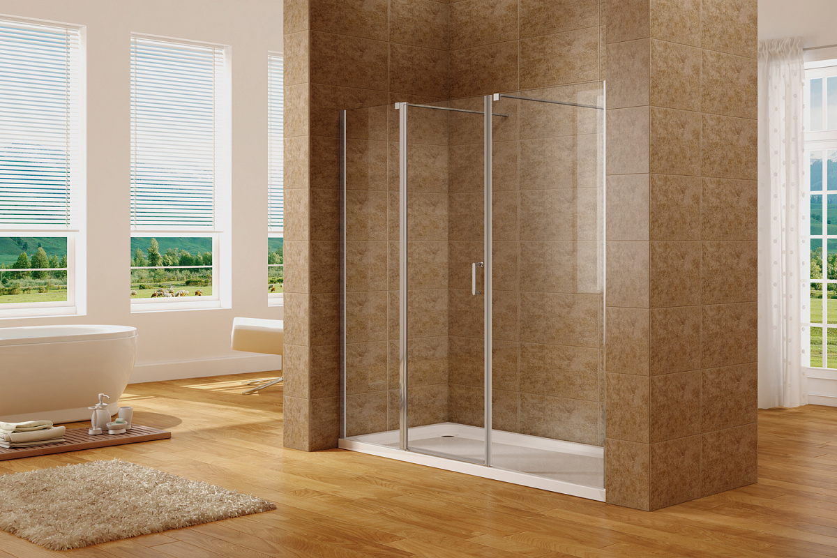 Приобрести aquanet душевое ограждение cinetic 120х90,прозрачное стекло (ae12-n-120h190u-ct + ae12-n-90h190u-ct)