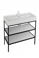 CEZARES Тумба напольная с раковиной CADRO 100х73см, черный/белый