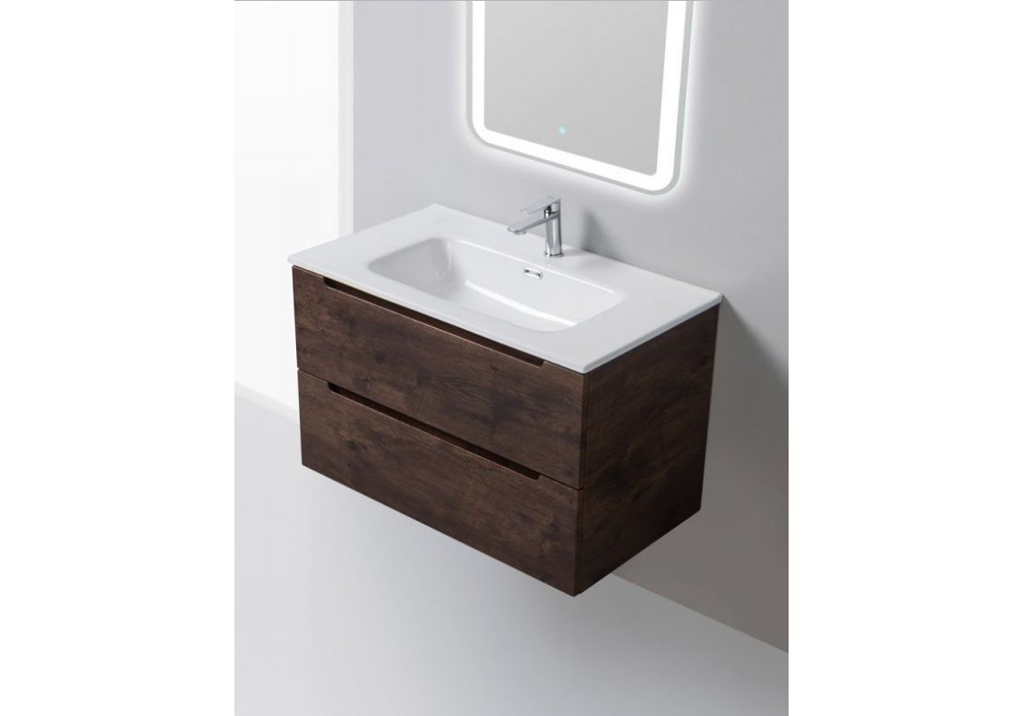 Приобрести тумба подвесная с раковиной belbagno etna-800-2c-so-rw-p 80 см, rovere moro