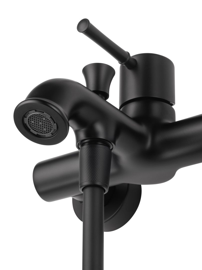 Приобрести смеситель для ванны с душем wonzon & woghand tor, черный матовый (ww-88037073-mb)