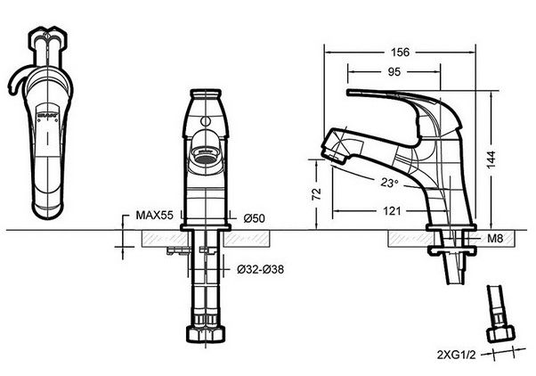 Приобрести смеситель для раковины bravat fit f1135188cp-rus