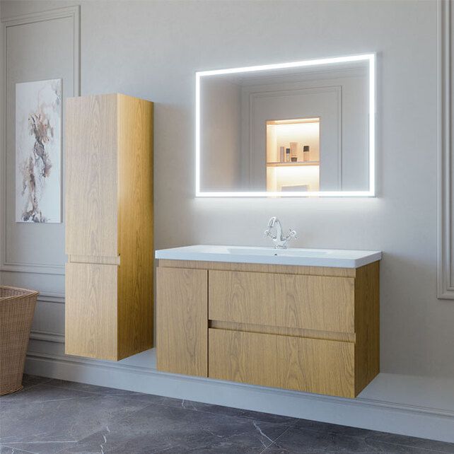 Приобрести caprigo тумба с раковиной forte-albero 100 см, левая, дюна, шпон