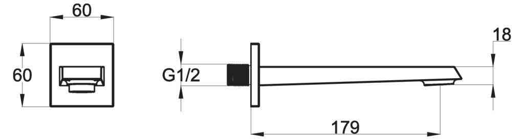Приобрести belbagno излив для ванны arlie, хром arl-bc-crm