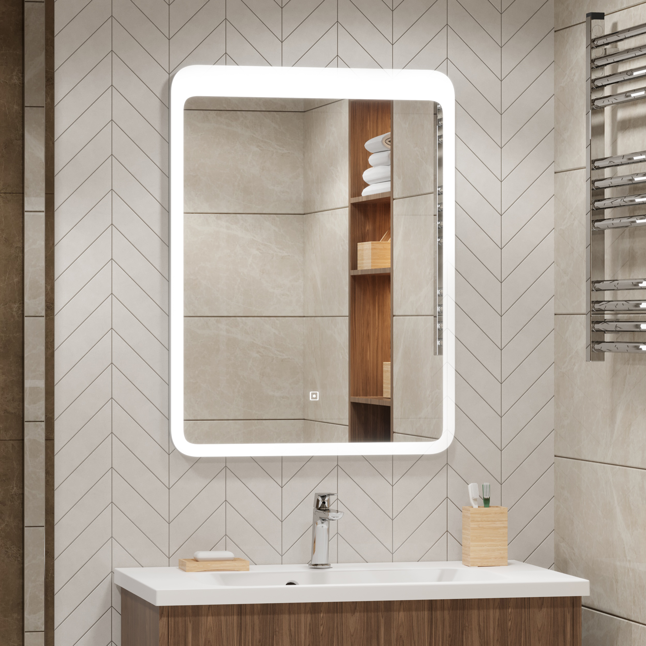 Приобрести mirsant зеркало air 60х80 см, с подсветкой ут000070020