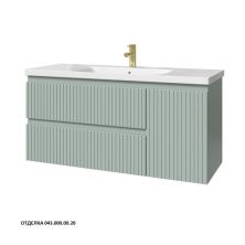 Caprigo Тумба с раковиной FORTE-Smalty STRIPE 120 см, правая, зеленая, эмаль