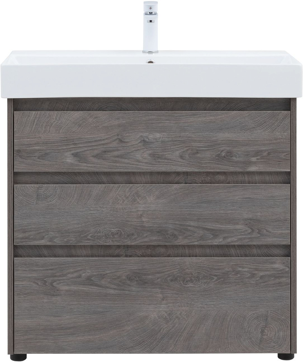 Приобрести aquanet тумба с раковиной nova lite 85 см, дуб рошелье (3 ящика)