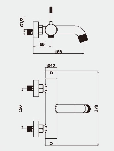 Приобрести cмеситель для ванны vieir eler, v403531 хром