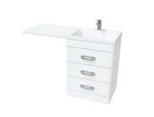 Mirsant Тумба напольная Fuji 60 см с раковиной столешницей Fly 2 120 см под стиральную машину, левая УТ000072517