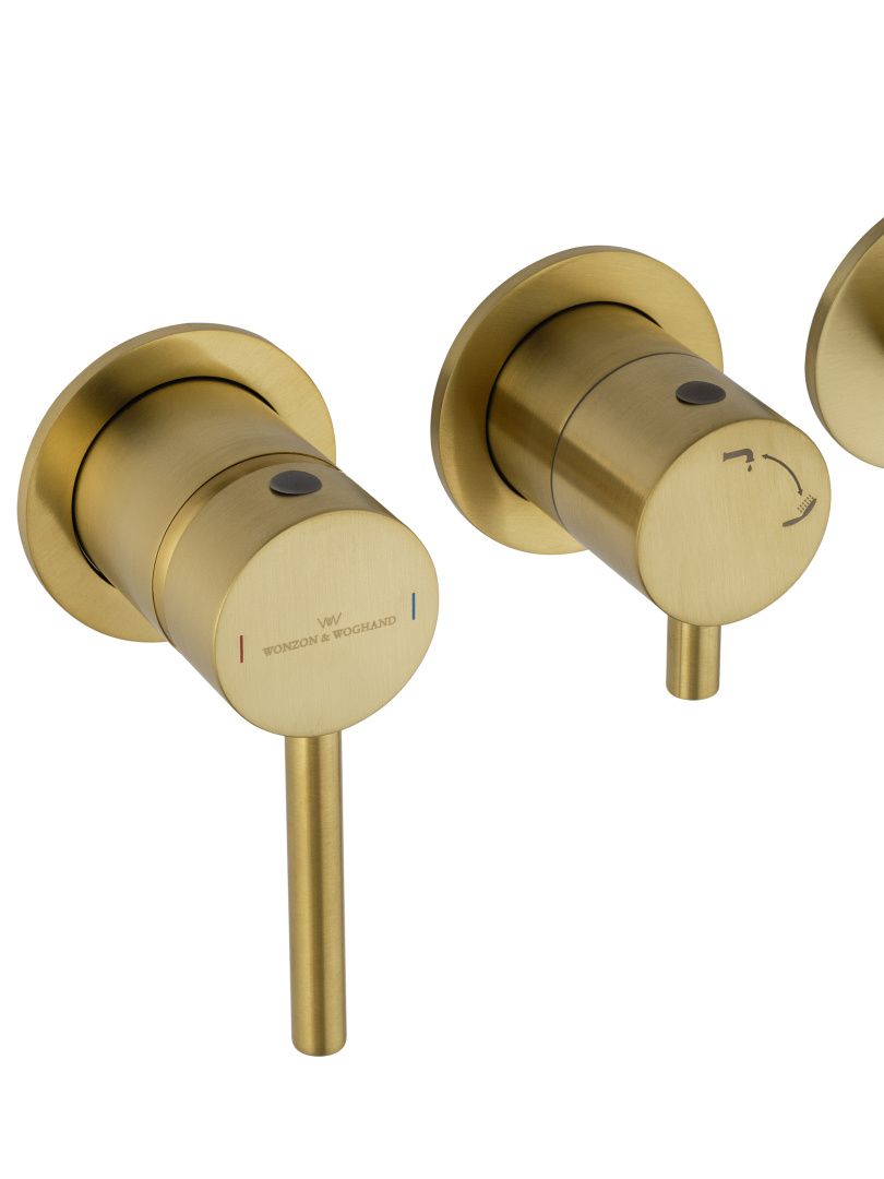 Приобрести смеситель для ванны встраиваемый wonzon & woghand stick, брашированное золото (ww-889017-bg)