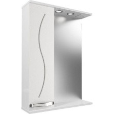 Mirsant Зеркало шкаф Сандра 60\2 см, с подсветкой, белый, левый УТ000046034