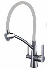 Savol Смеситель для кухни 440мм, гибкий излив, серый\сатин S-L1805L-04