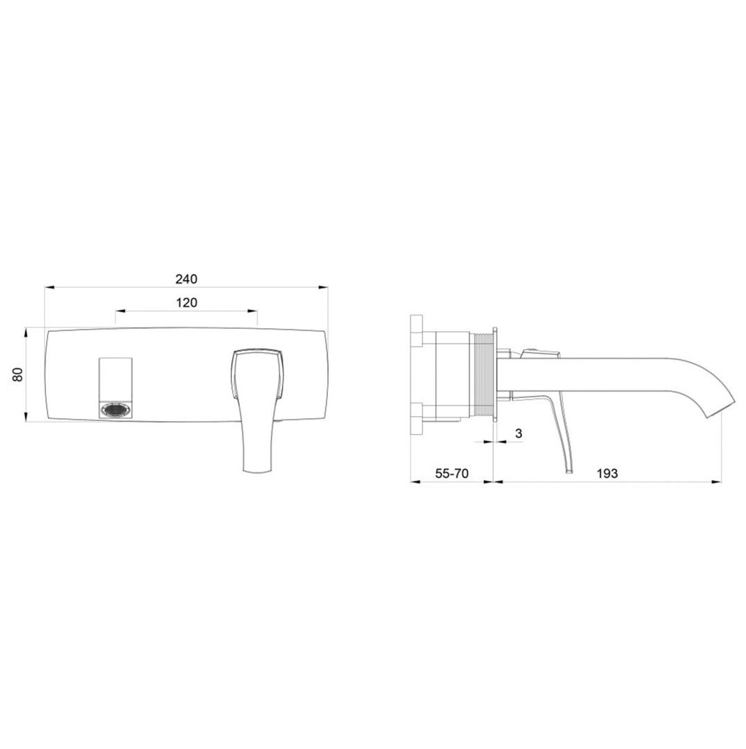 Приобрести смеситель для раковины встраиваемый wonzon & woghand flex, черный матовый (ww-88869072-mb)