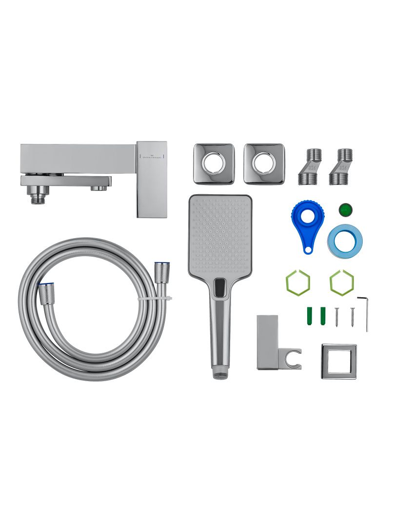 Приобрести смеситель для ванны с душем wonzon & woghand cube, хром (ww-88639016-cr)