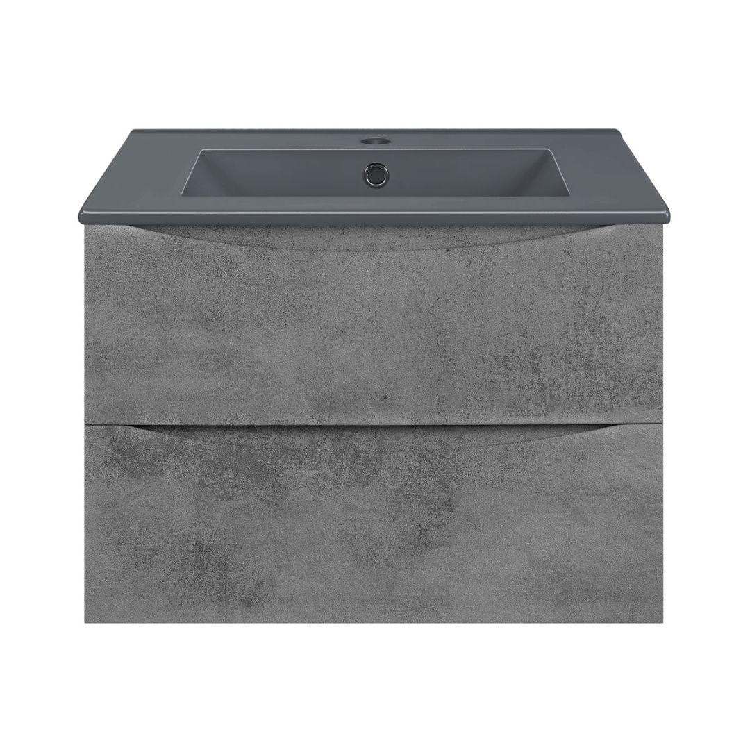 Приобрести vincea тумба подвесная mia 60 см, бетон с раковиной матовый антрацит vmc-2mc600bt;vbs-13960ma