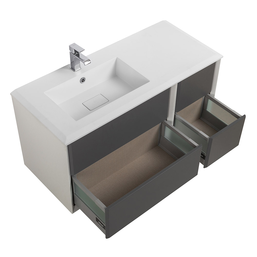 Приобрести cezares тумба подвесная с раковиной bellagio 106 см grigio nuvola, левостороняя, серая 55301