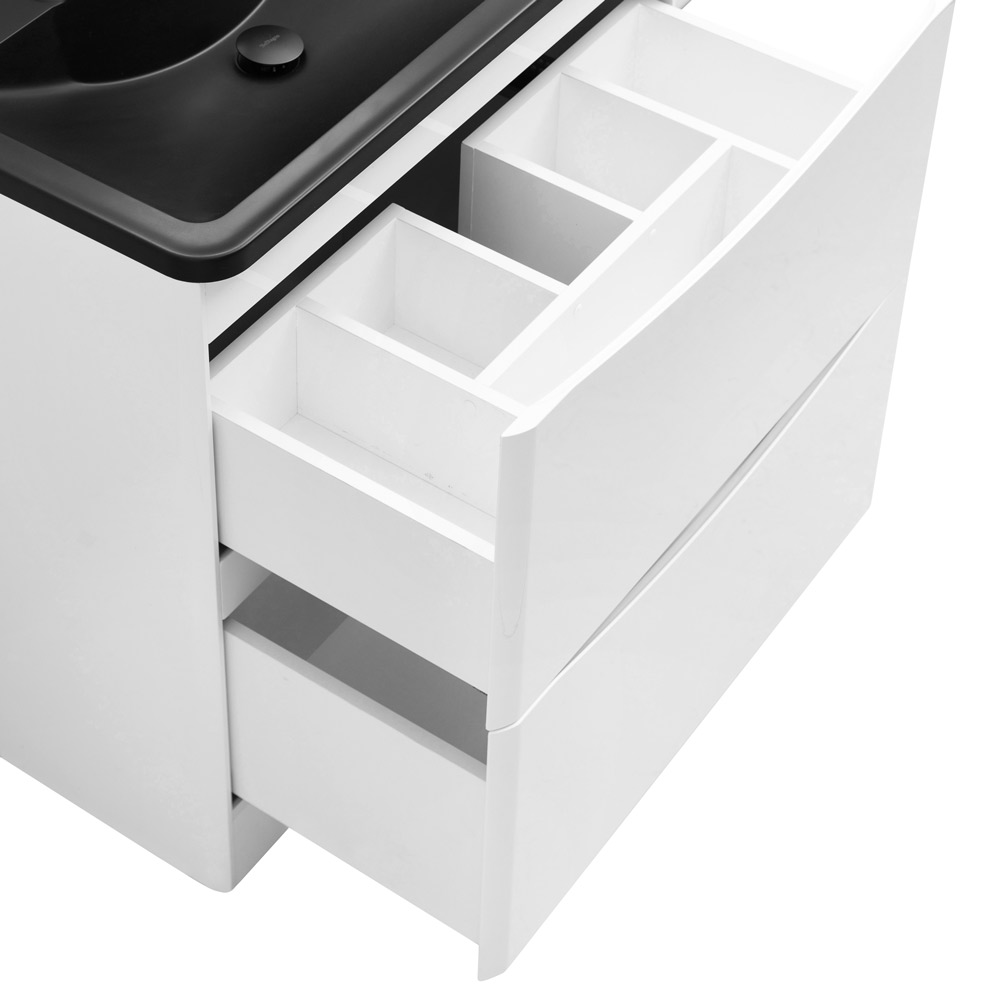 Приобрести belbagno тумба с раковиной acqua 100 см, напольная bianco lucido, чёрная раковина