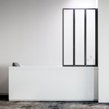 Veconi Шторка на ванну Palau 90x150 см, черная, прозрачное PL73BR-90-01-19C4