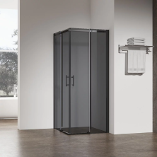 Veconi Душевое ограждение Rovigo 90х100 см, черное , стекло тонированное RV50B-10090-05-C8