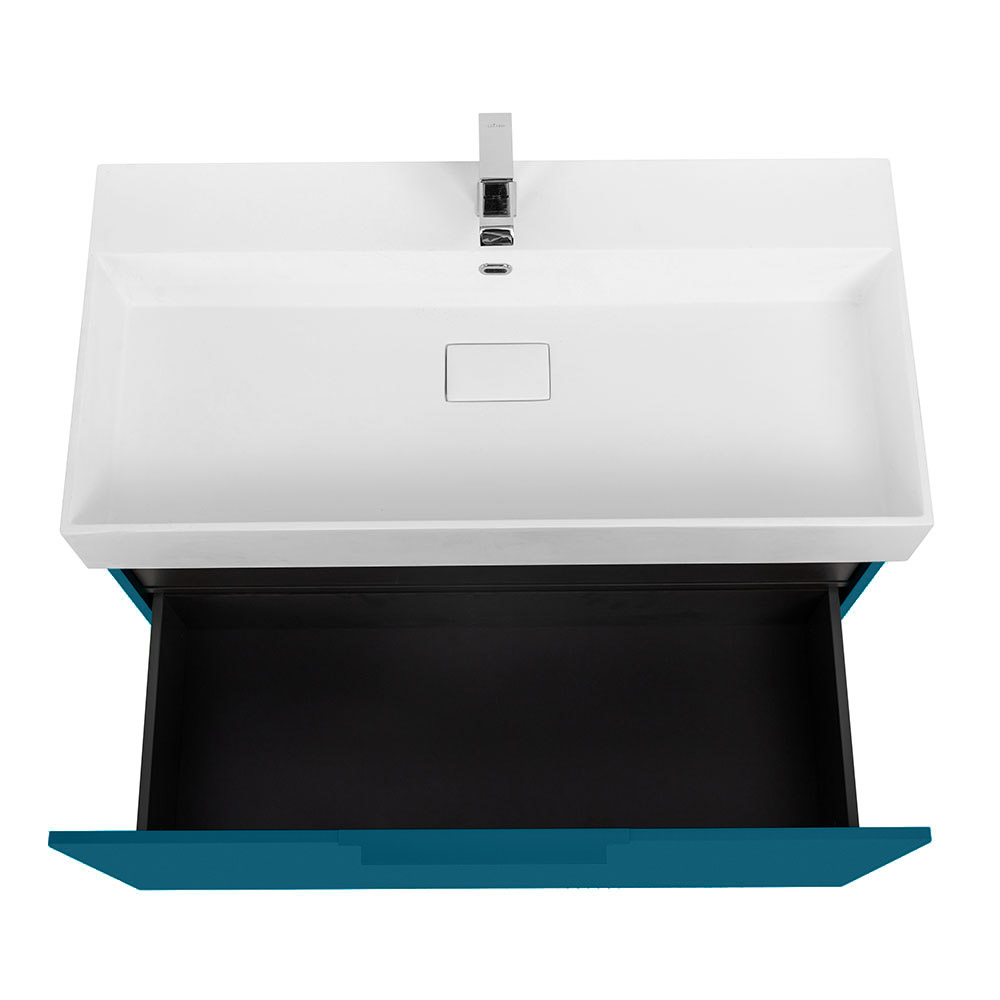 Приобрести cezares тумба подвесная с раковиной premium 90 см blu petrolio, голубая 55403