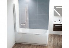 Ravak Шторка для ванны Chrome CVS1 80 см 7QL40U00Z1 L сатин/прозрачное