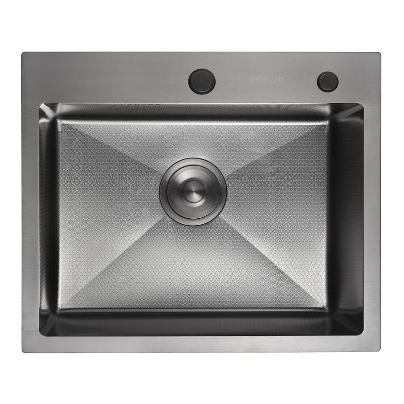 Приобрести gerhans кухонная мойка 60х50 см, графит\декор