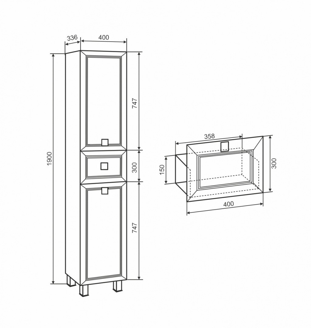 Приобрести шкаф-пенал напольный ostin 40см. с корзиной левый