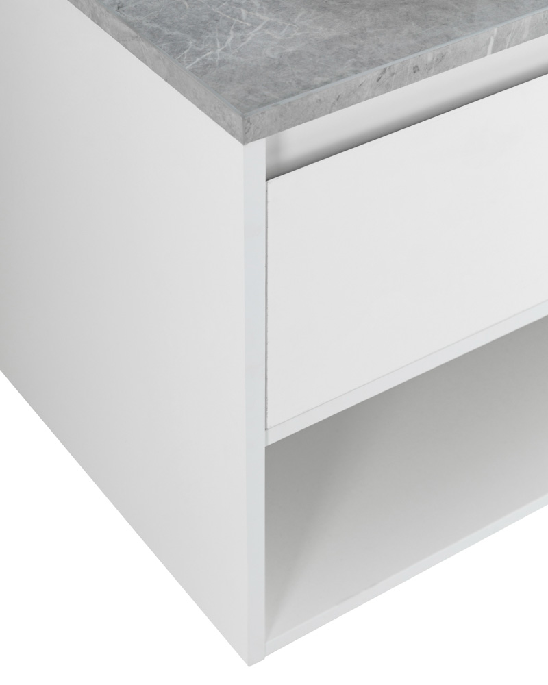 Приобрести belbagno тумба со столешницей kraft 100 см с ящиком и полкой, подвесная bianco opaco